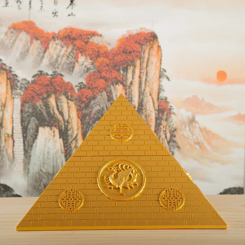 Egypt Fengshui Pyramid Model Lucky Propitious Home Decoration Sandstone Resin Craftwork Figurine Office Decorate