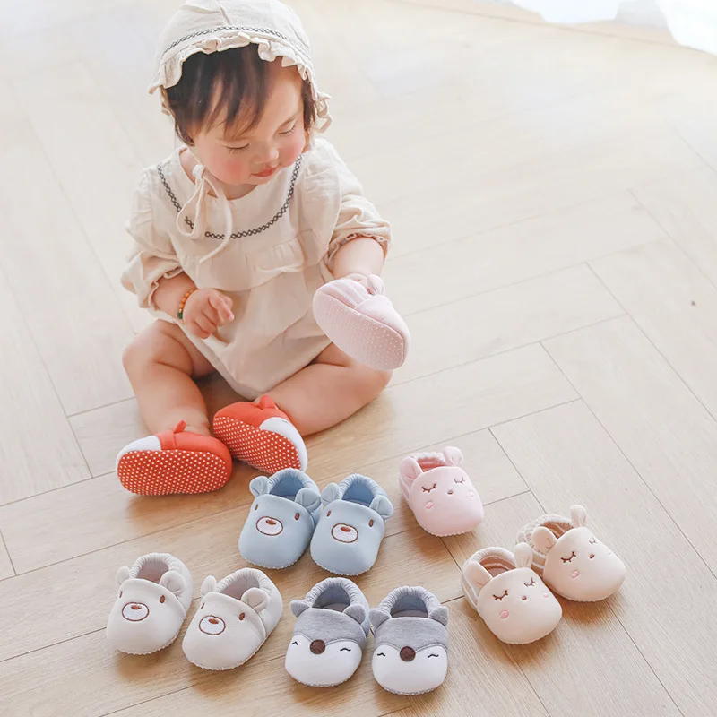 

Baby Infant Learning Walking Socks Shoes with 3D Ears Cartoon Striped Animal Design Non-Slip Ankle Socks for Spring Autumn