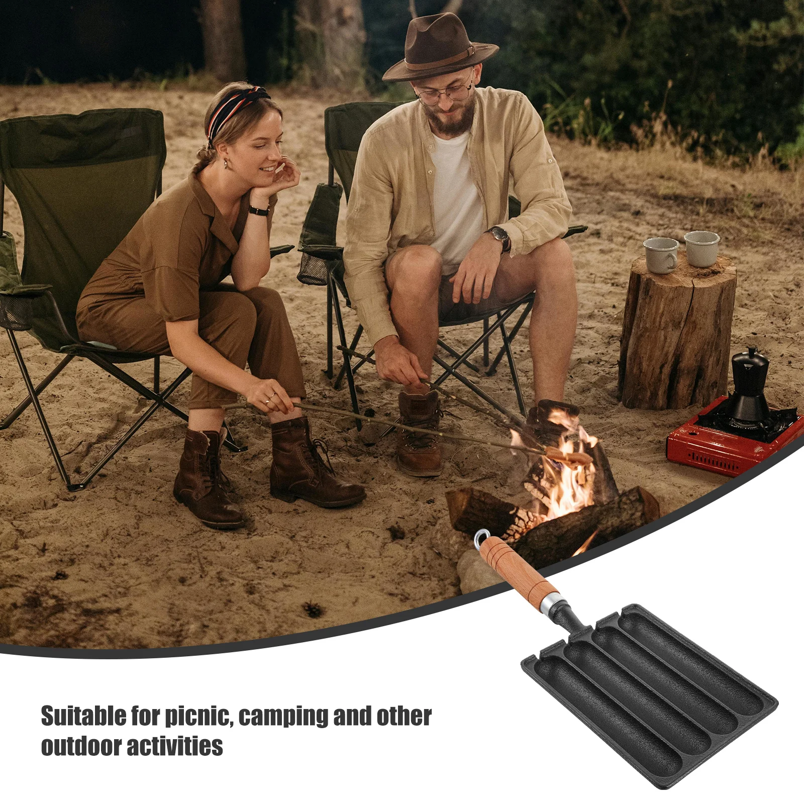 

Sausage Hot Dog Mold Non-Stick Iron Cast Pot For Baking Steaming Grilling Food Outdoor Camping Bbq Diy Cooking Tool