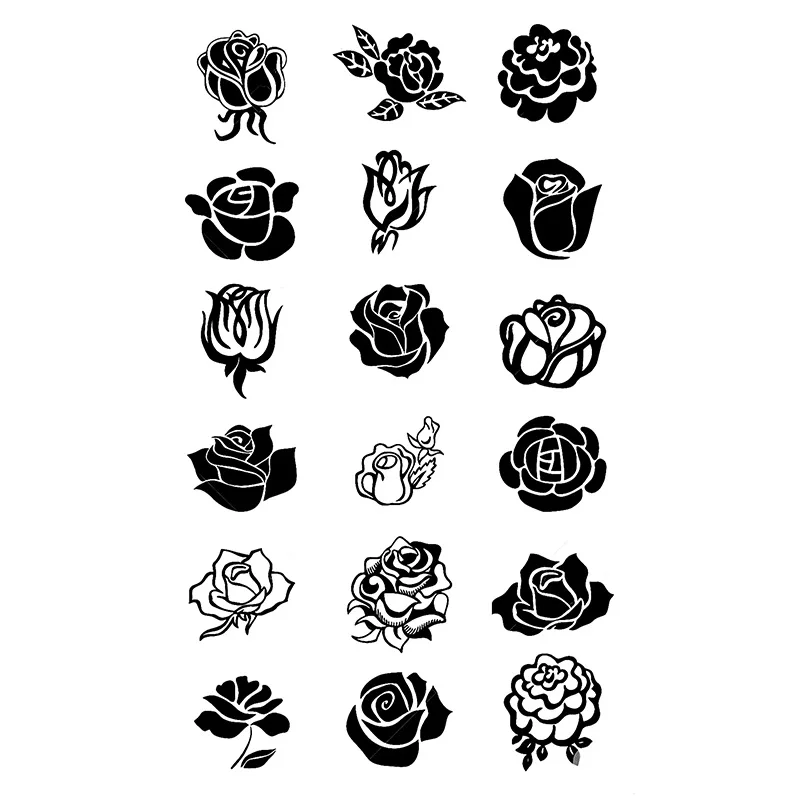 Mini-Rosen Temporäres Tattoo, Kräutersaft Wasserfest & Langanhaltend, Elegantes Realistisches Fake-Tattoo für Arm, Finger & Brust