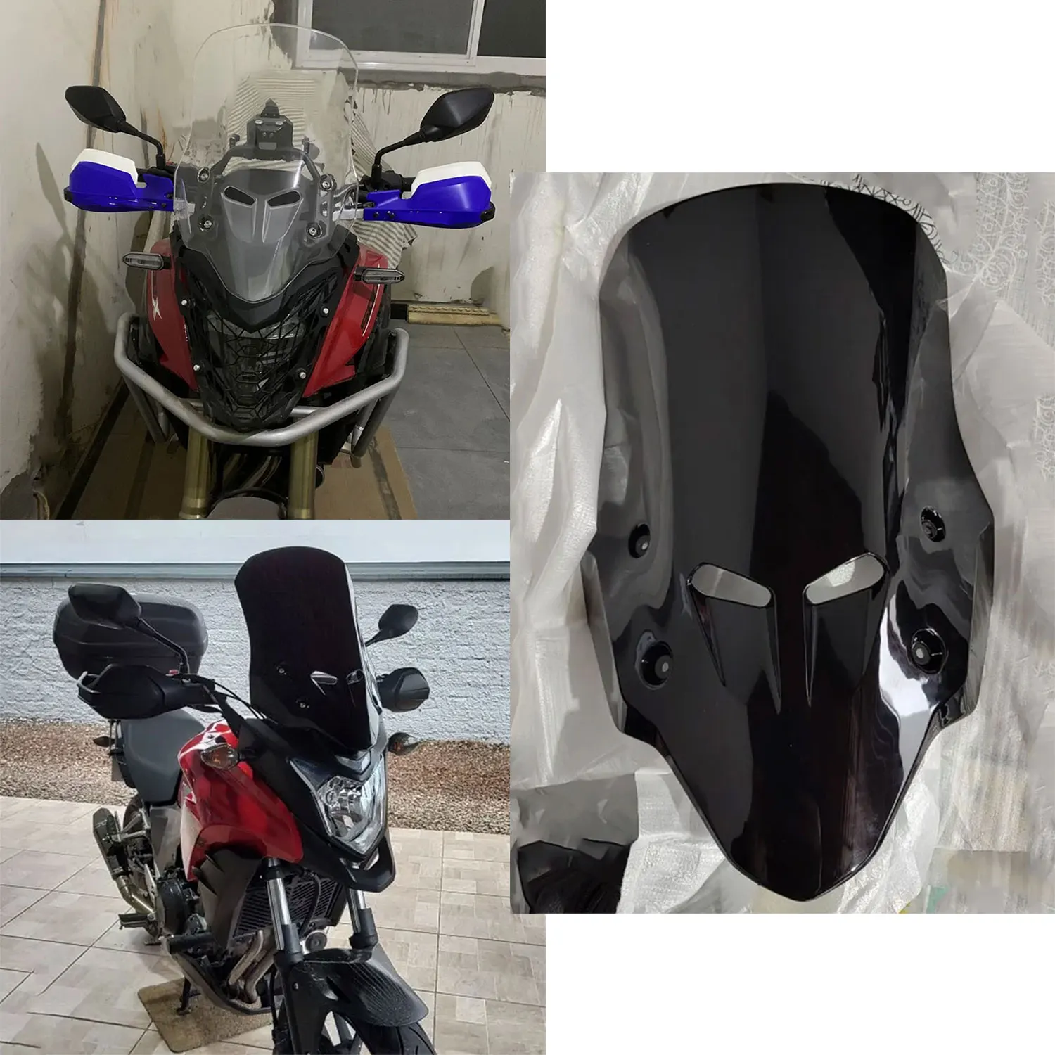 For Honda CB500X CB 500X 2018 2019 2020 2021 2022 2023 2024 CB400X CB 400X Double Bubble Windscreen Screen Wind Windshield Black