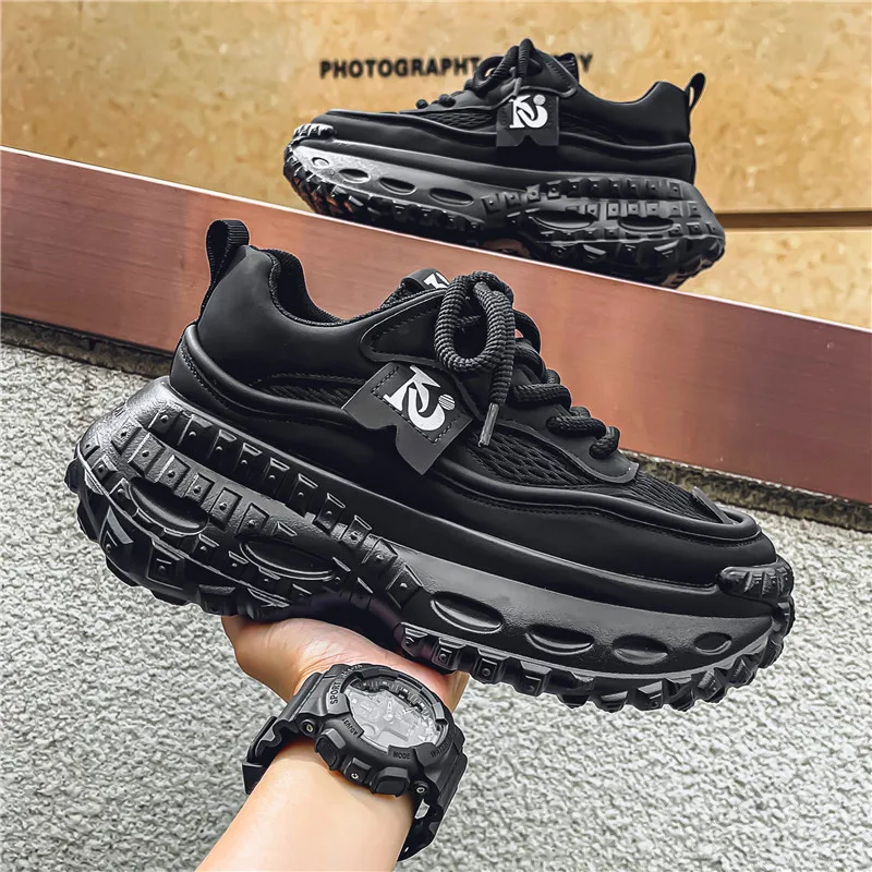 

Thick-sole sneakers men's inner heightening shoes men's 10cm invisible fashion brand mesh tire shoes men's versatile dad shoes