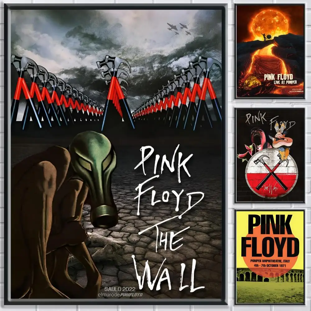 Póster Band T-The P-Pink F-Floyd para dormitorio, sala de estar, estudio y más allá, decoración autoadhesiva + regalo perfecto