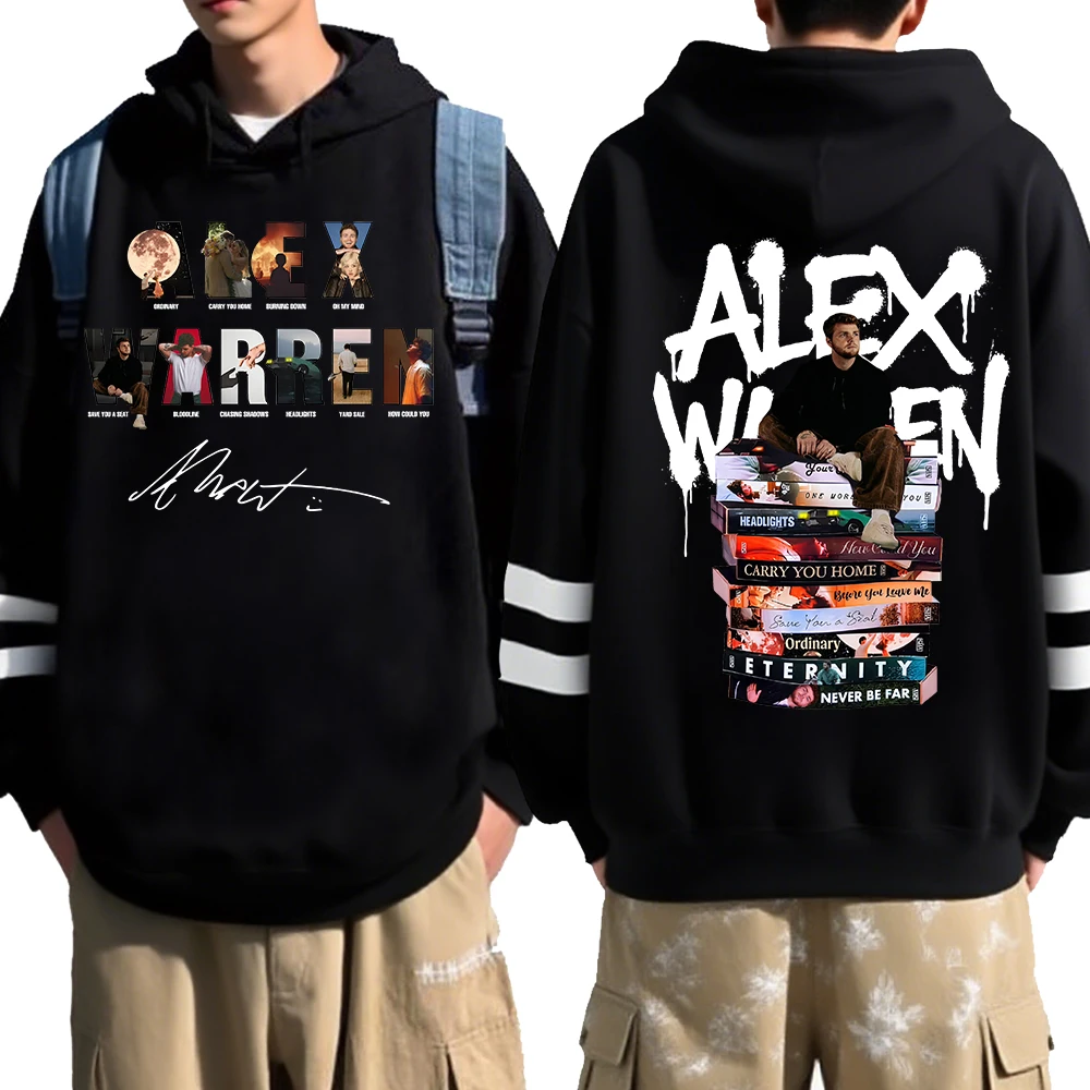 

Alex Warren Tour 2026 Hoodie Man Woman Harajuku Long Sleeve Striped Pullover Tops