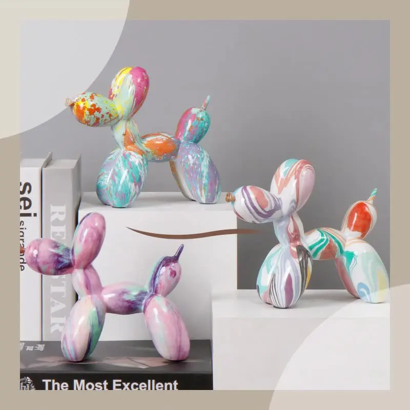

[Purple Balloon Dog Ornament] 1pc Unique Astral Purple Balloon Dog Ornament - Painted Graffiti Art Craft for Decor Valentine,