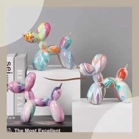 [Ornement de chien en ballon violet] 1 pièce d'ornement de chien en ballon violet Astral Unique-artisanat d'art Graffiti peint pour la décoration de la Saint-Valentin,
