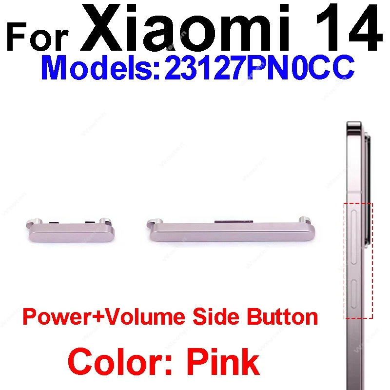 Power Volume Side Button For Xiaomi 14 14T Pro Ultra Cell Phone Power Volume Up Down Side Key Replacement Repair Spare Parts image 2