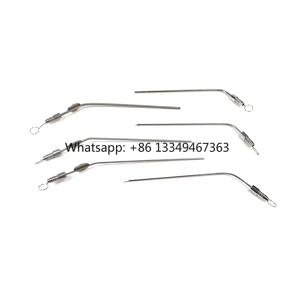 Surgical Stainless Steel  Set ENT Curved Suction Tube 4mm 3mm 2.5mm