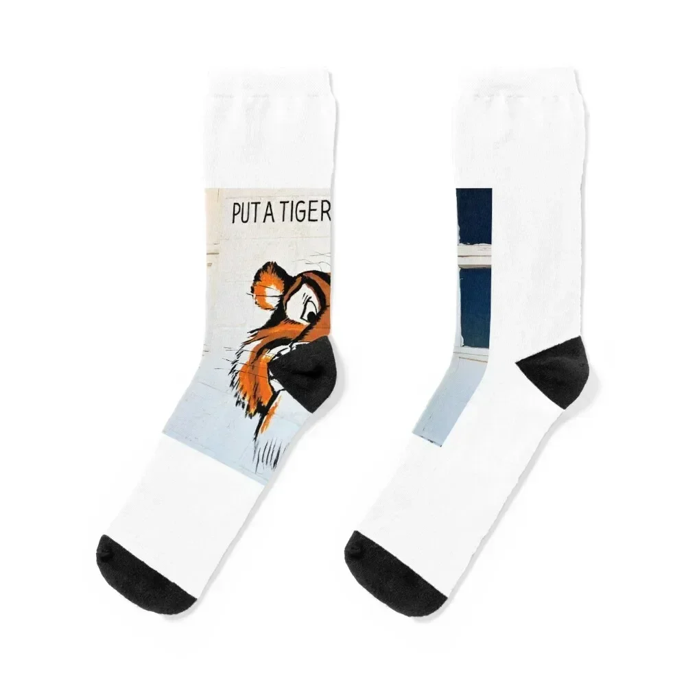 

Tony the Tiger along route 66 Socks designer brand men cotton high quality designer Argentina Socks Female Men's