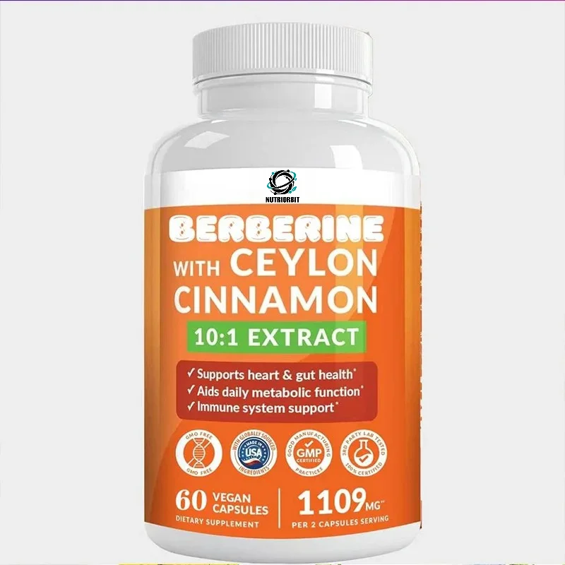 21 in 1 Berberine Supplement, Containing Ceylon Cinnamon, Bitter Gourd, Green Tea, and 5 Times Black Pepper Extract, 60 Capsules