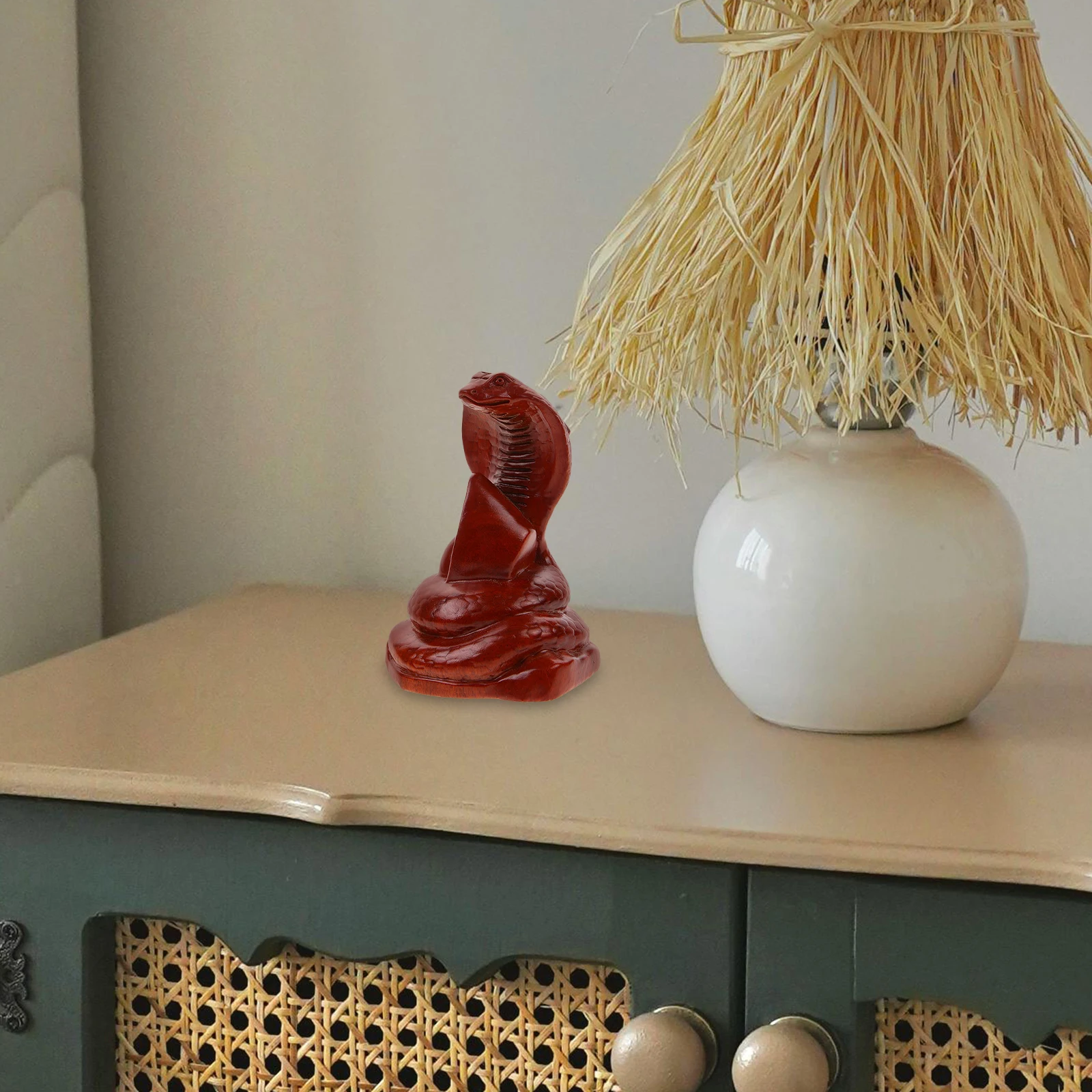 خشبية منحوتة ثعبان تمثال واقعية حية محاكاة ثعبان النحت حديقة المنزل الجدول الديكور حفلة محاكاة ساخرة الدعامة