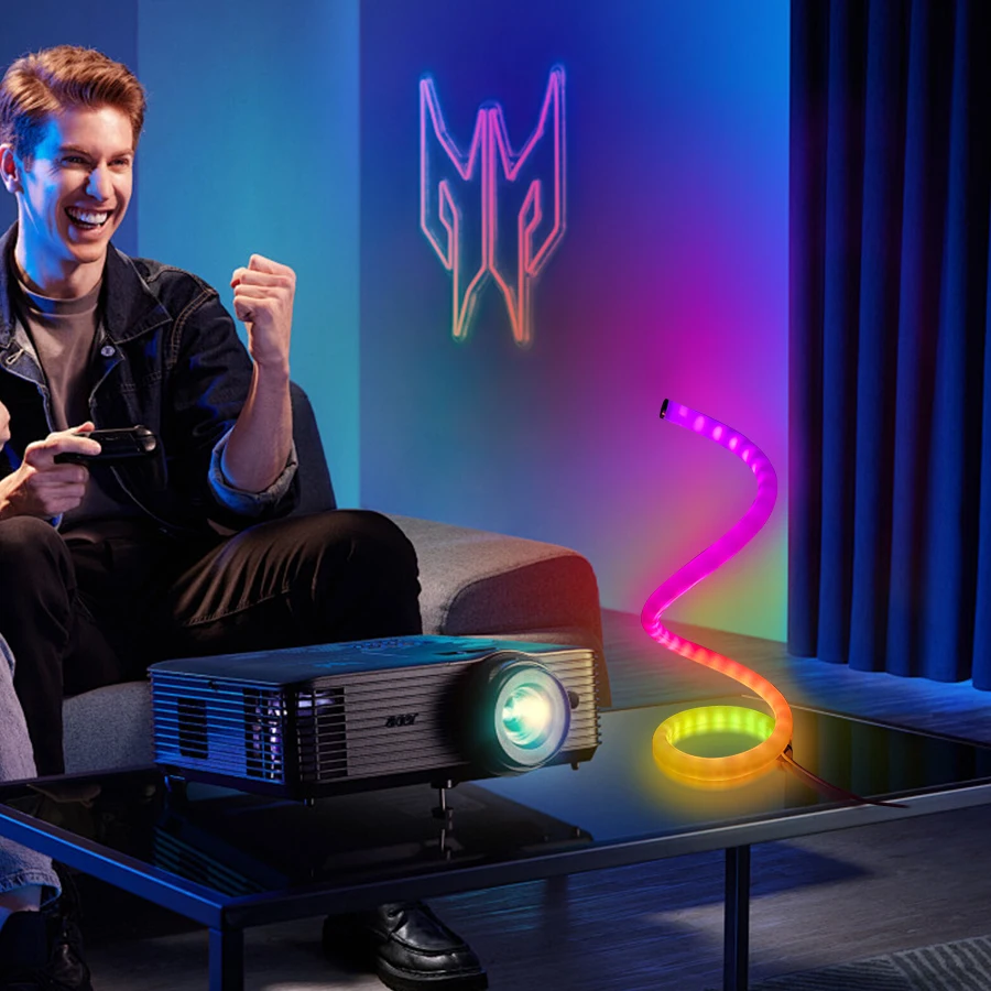 1pc Modern Acrylic Spiral RGB Magic Horse Desktop Decorative Table Lamp Simple Adjustable LED Table Lamp USB Power Supply