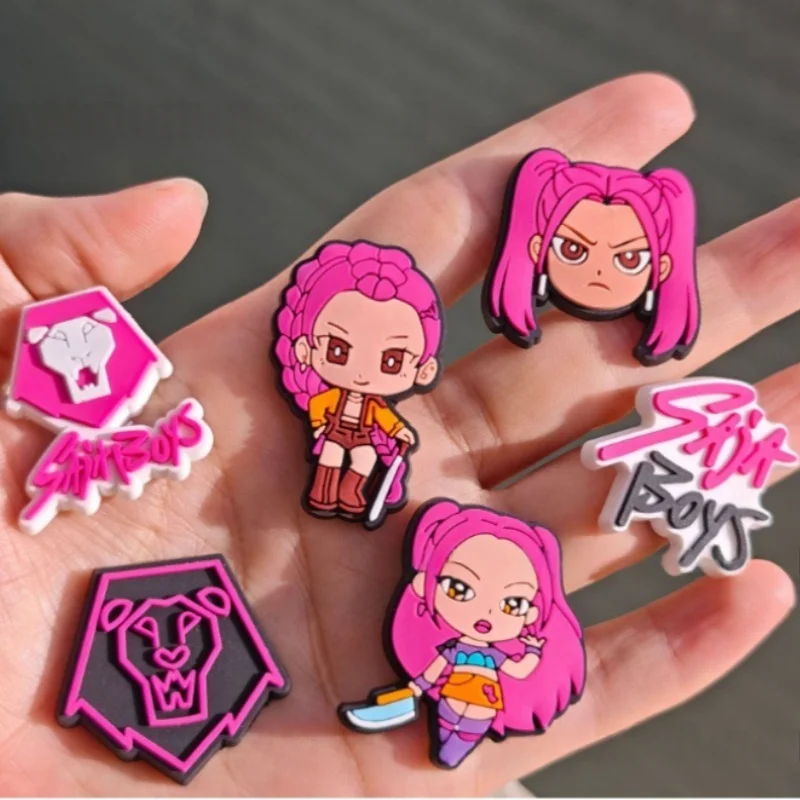 MINISO  KPop Demon Hunters Shoe Charms For Clogs DIY Bracelet Wristband Sandal Shoes Accessories Kids Women Party Favor Gifts ﻿