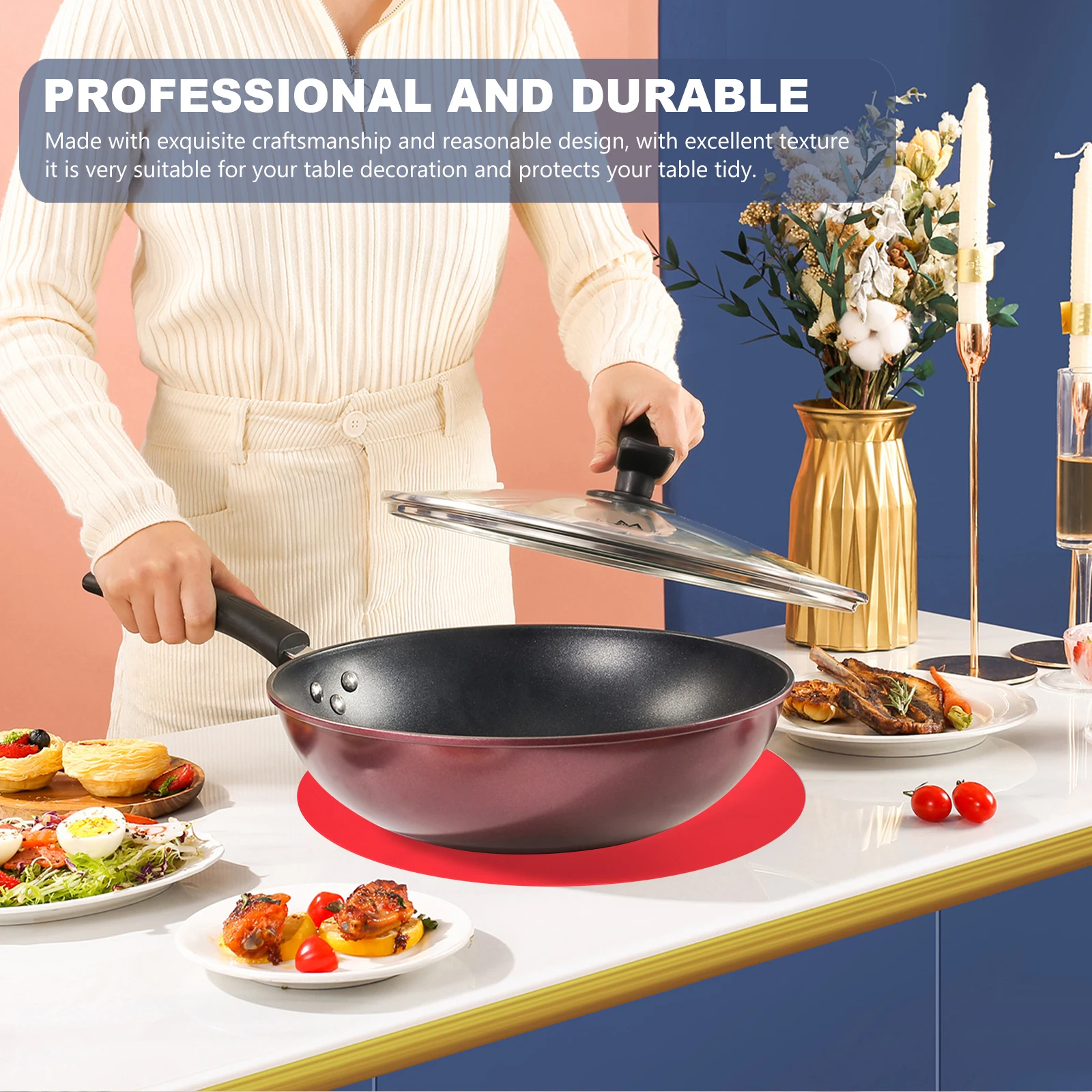 

2Pcs Silicone Microwave Oven Mat Heat Resistant Placemat Anti-Slip Pot Pad Tableware Protector Dishwasher Safe