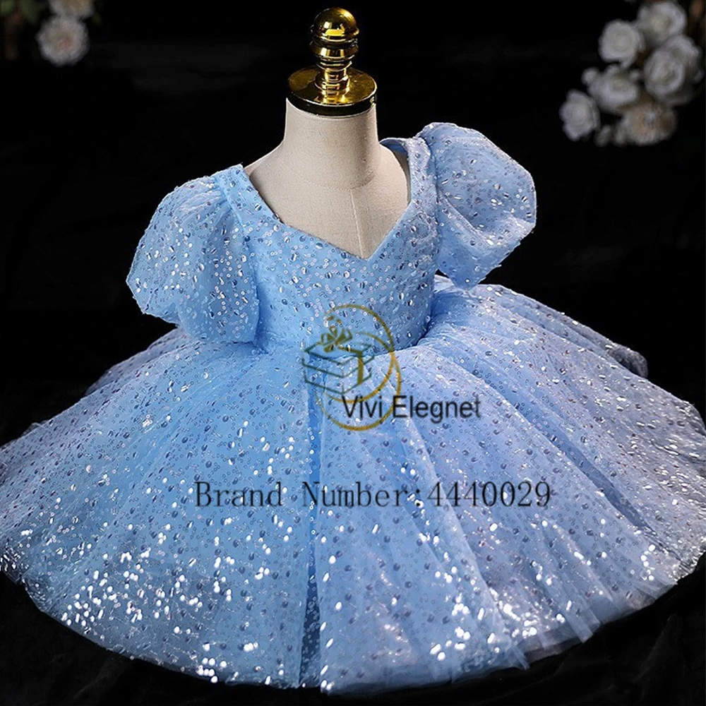 Exquisite Short Sleeve Flower Girls Dresses for Kids 2024 Summer New Knee Length Tiered New Zipper Back Christmas Gowns فلور فتا