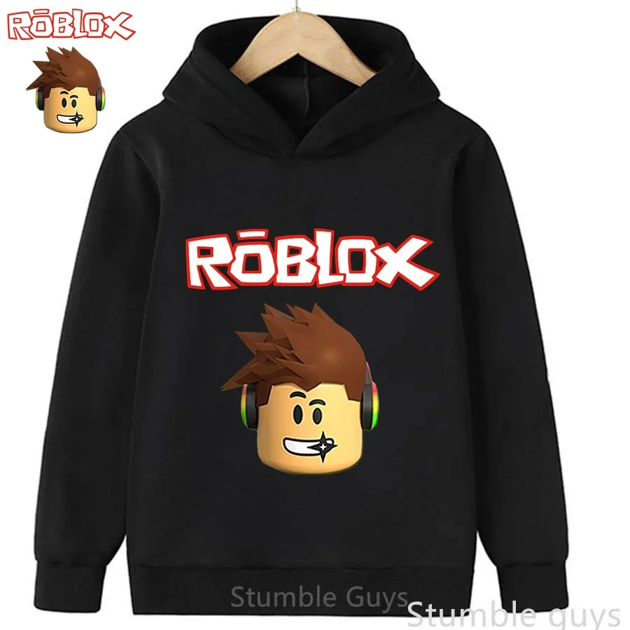 Bluza z kapturem dla dzieci Roblox, modna odzież sportowa, rozmiary 3-12 lat, bluza z nadrukiem 3D z postacią z gry, odzież modowa dla chłopców i dziewcząt.