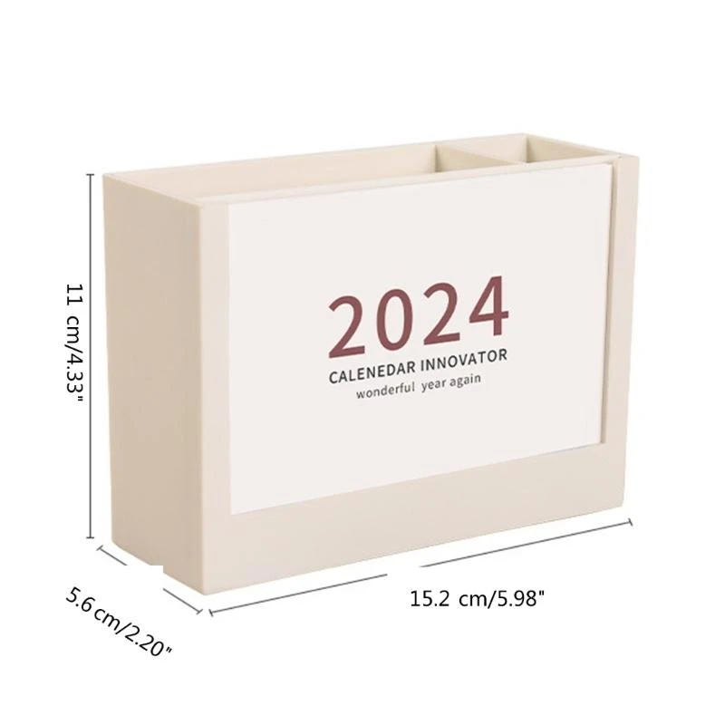Porta matita da scrivania multifunzionale con 2024 calendario mensile migliore vendita