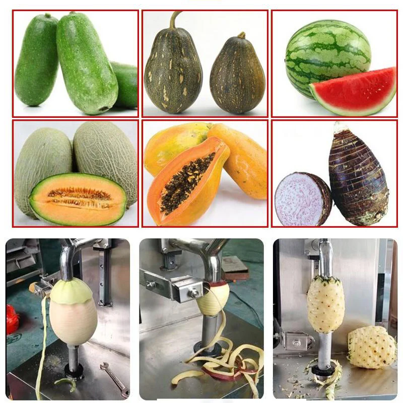 Pelador eléctrico comercial de frutas, jacquar, eliminador automático de piel de piña, pelador de coco y corer, máquina peladora de calabaza y mantequilla