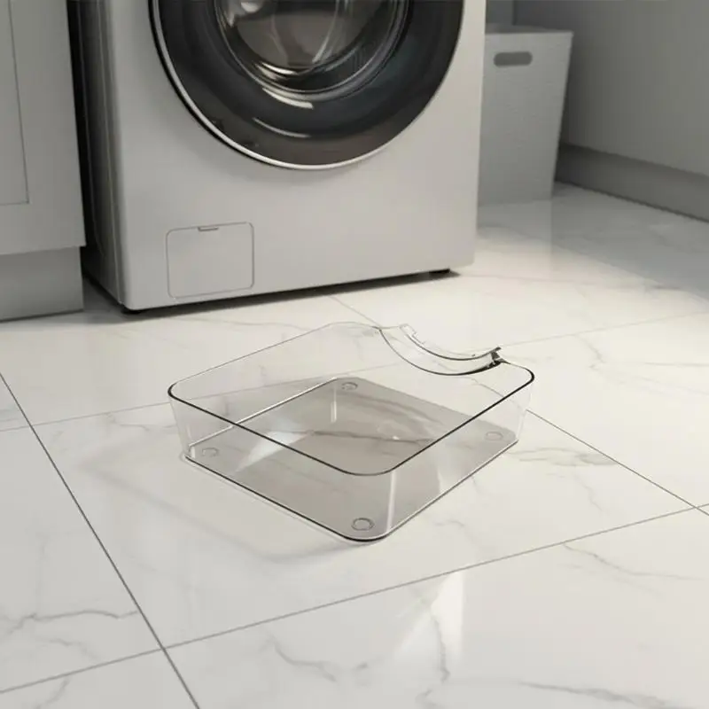 New！Washing Machine Drain Pan Front Load Leak Proof Tray Reusable Lint Filter Funnel Hidded Drain Odor Proof Floor Protector