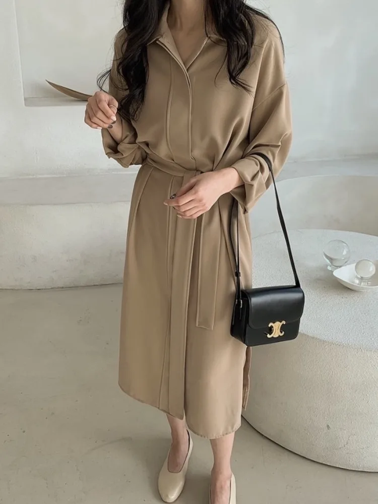 

Spring 2025 New Arrival irt Sle Slimming Wrap Dr Coat Women's Faion Korean Sle Casual Outerwear Spring Autumn