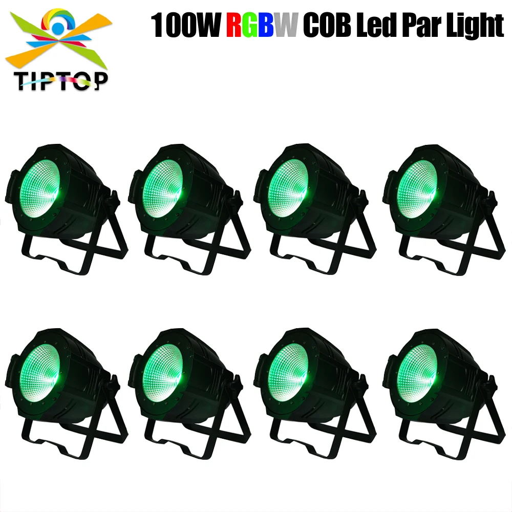 

Discount Price 8PCS 100W COB Led Par Cans Indoor IP20 Silent Working Smooth Dimmer 4in1 Color Barn Door LCD Display Dual DMX512