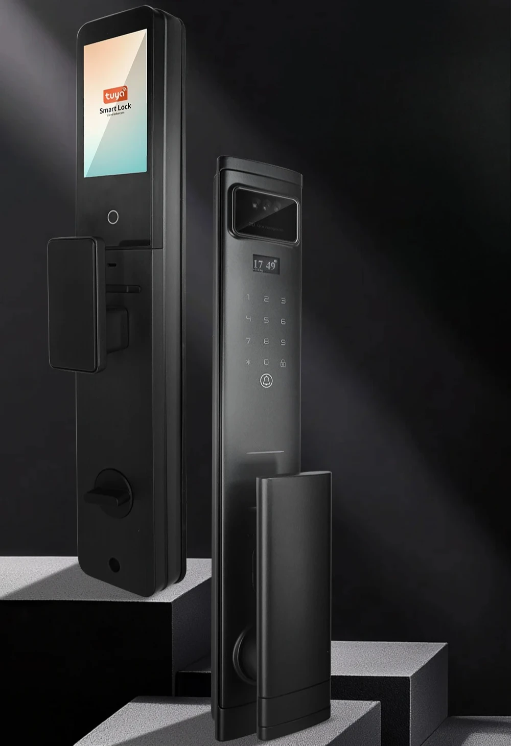 V26C Smart 3D Face Recognition Door Lock Plam Vein Print Unlocking Outdoor Matter With Active Video Intercom