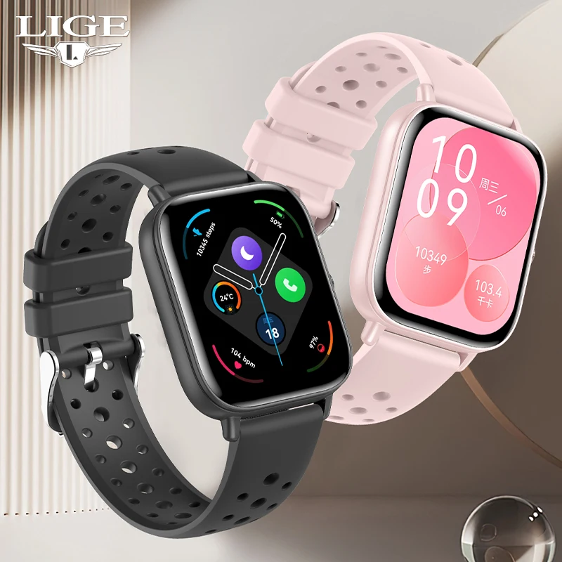 

LIGE модные умные часы для мужчин и женщин, часы на заказ, Bluetooth-вызов, женские часы, монитор здоровья, женские умные часы для Android ios