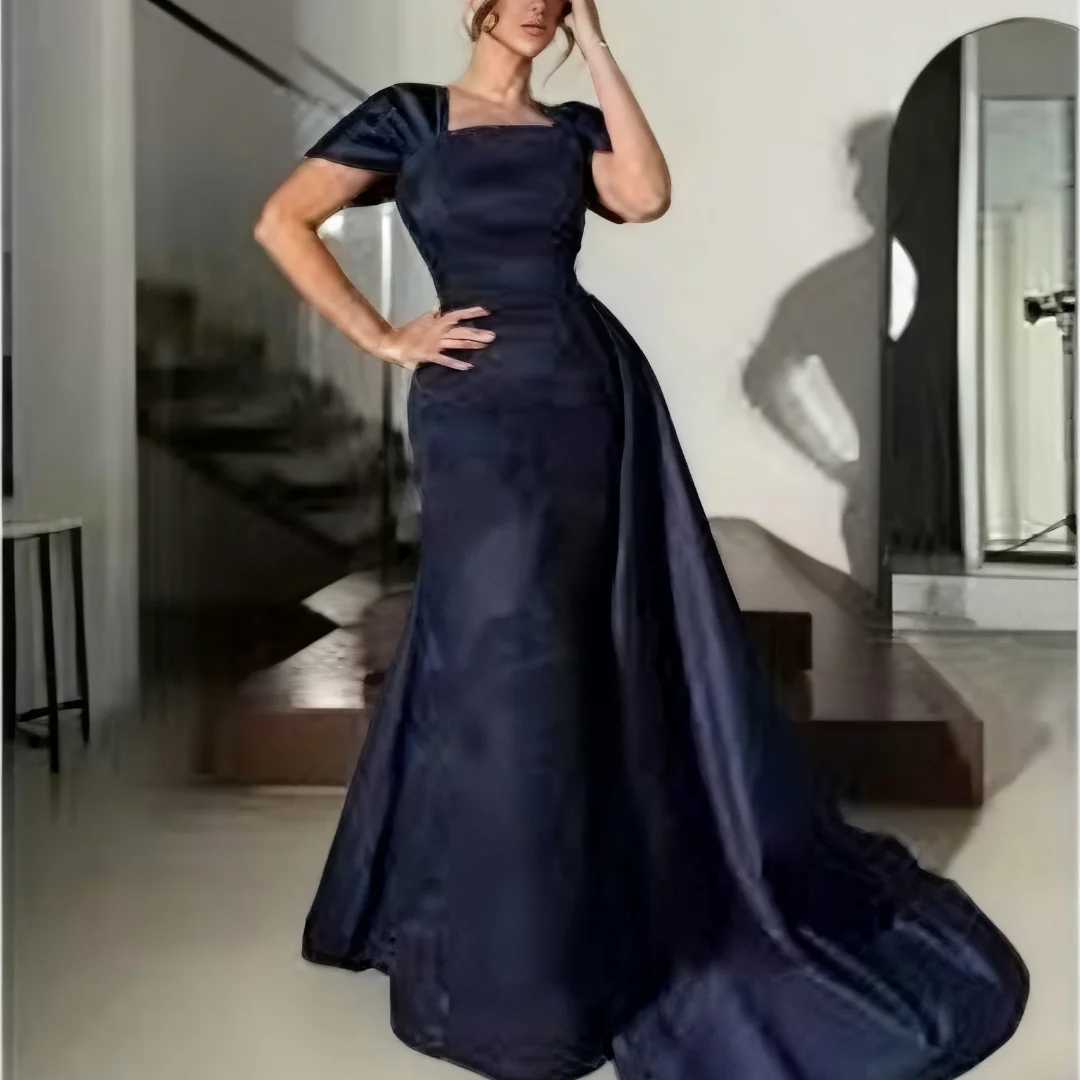 

Женское вечернее платье русалки с квадратным вырезом и аппликацией из бисера, вечерние платья, вечерние платья для дня рождения, выпускного вечера для женщин