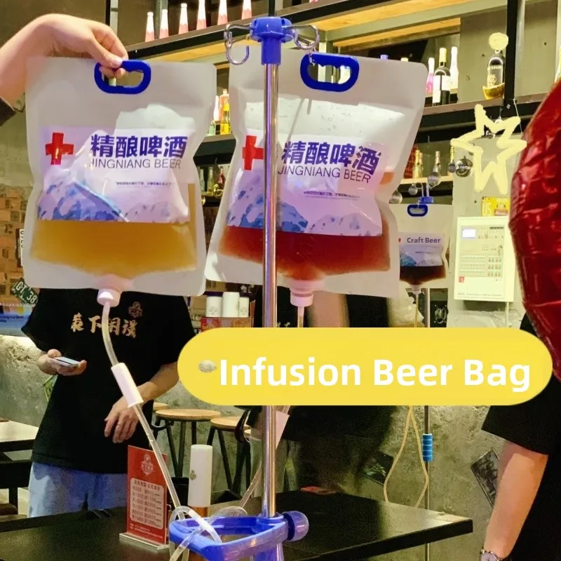 ストロー付き吊り下げ式ビールバッグ、バー、バーベキュー、屋台料理、飲料注入バッグ、スノーベアクラフトビールバッグ、飲料保存容器