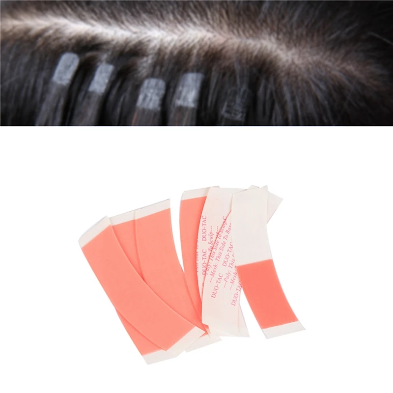 36 buah/kantong Wig Duo-Tac Super kuat rambut palsu pita ganda perekat ekstensi rambut Strip tahan air untuk toupee/Wig Film renda