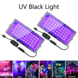 UV Black light LED 5V USB switch stage light Black light Floodlight Disco party stage fluorescence
