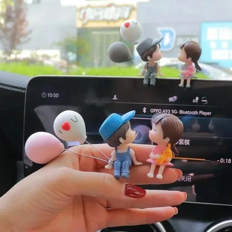 Auto Dekoration Niedliche Cartoon Paare Figur Figuren Ballon Ornament Auto Innen Dashboard Zubehör für Mädchen Geschenke Versorgung