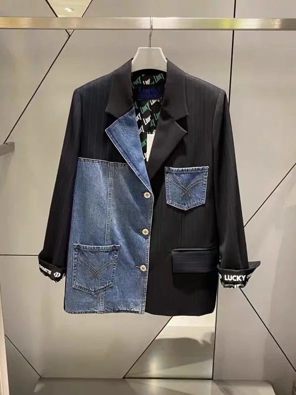 

Unique Beautiful Early Winter Jacket Quality Commute Style Loose Fit Pure Cotton Casual Business Daily Single Button