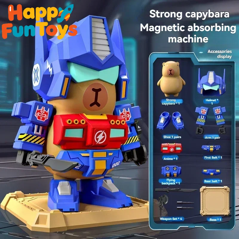 

Creative Capybara Robot Mecha Kits Assembly Model Toy Magnetic Mecha Armor Set Magnetic Assembly Doll Gifts Toys