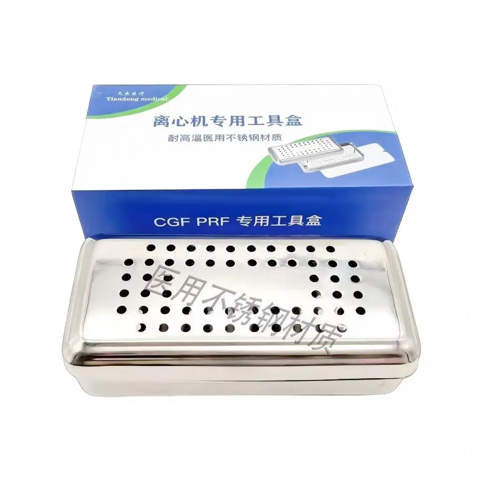 Premium Stainless Steel CGF PRF Box Set Dental Implant Membrane Box Centrifuge Surgical Instruments Kit Complete Autoclavable De