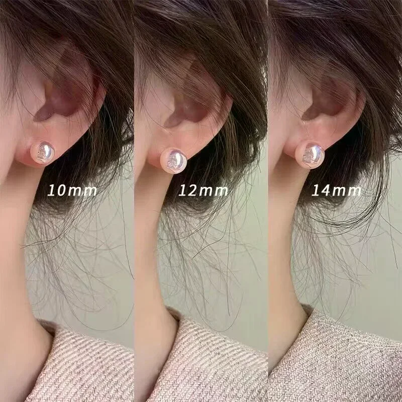 Fashion Pink Pearl Stud Earrings For Beauty Women Simple Elegance Light Luxury Ear Accessories Fashion Party Jewelry Gifts