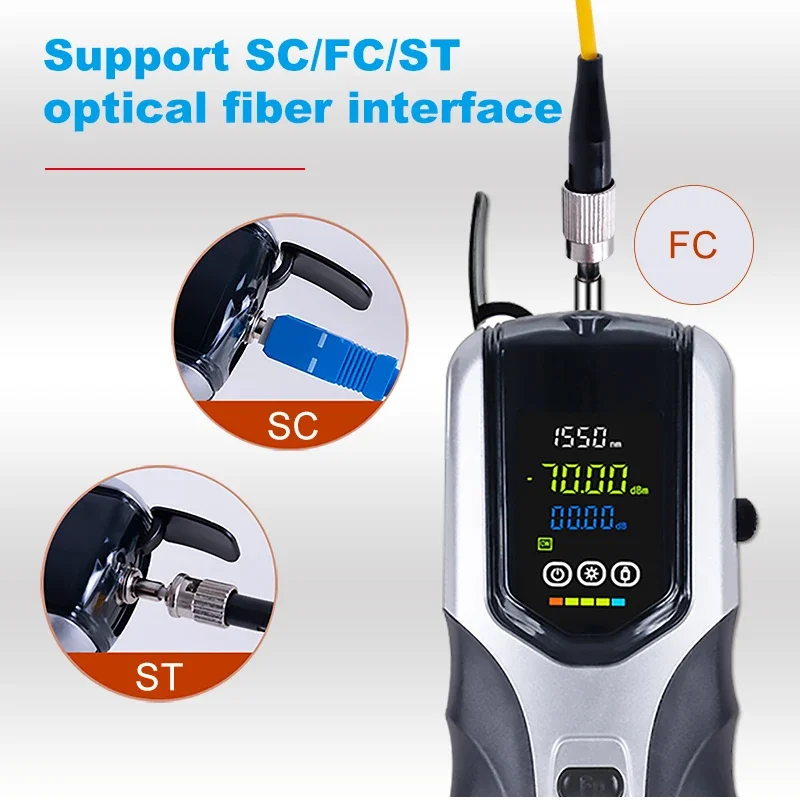 Imagem -04 - Multifuncional Medidor de Energia Óptica Mini Visual Fault Locator Network Cabo Test Opm Fiber Tester Data Save em 1