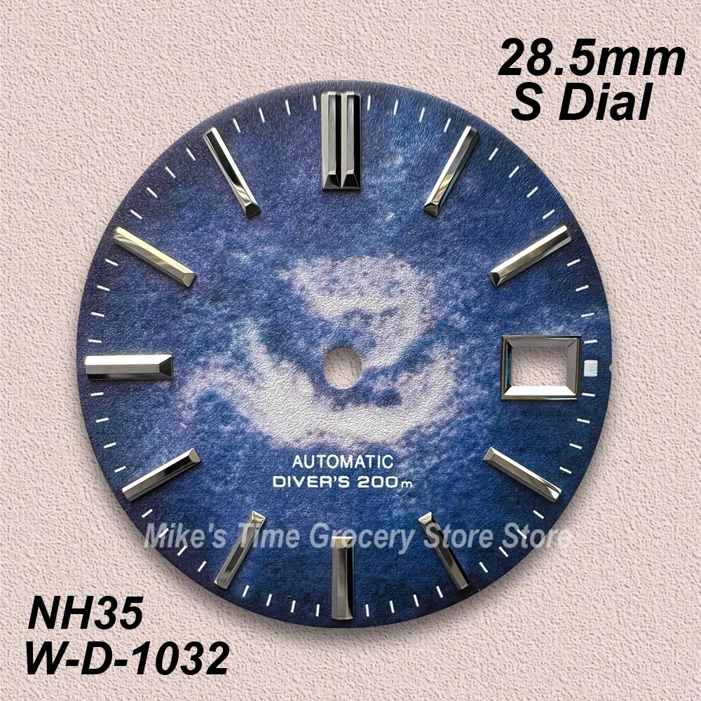 28.5mm S Logo Colorful Dial Suitable For NH35/NH36 Japan Movement 3D Printing High Quality Diving Watch Modification Accessories