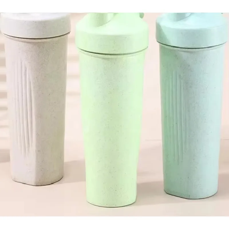 

600ML Leakproof Carry Handle Lightweight Mixing Ball Cycling Large Capacity Wide Mouth Bike Fitness Outdoor Sports Shaker Bottle