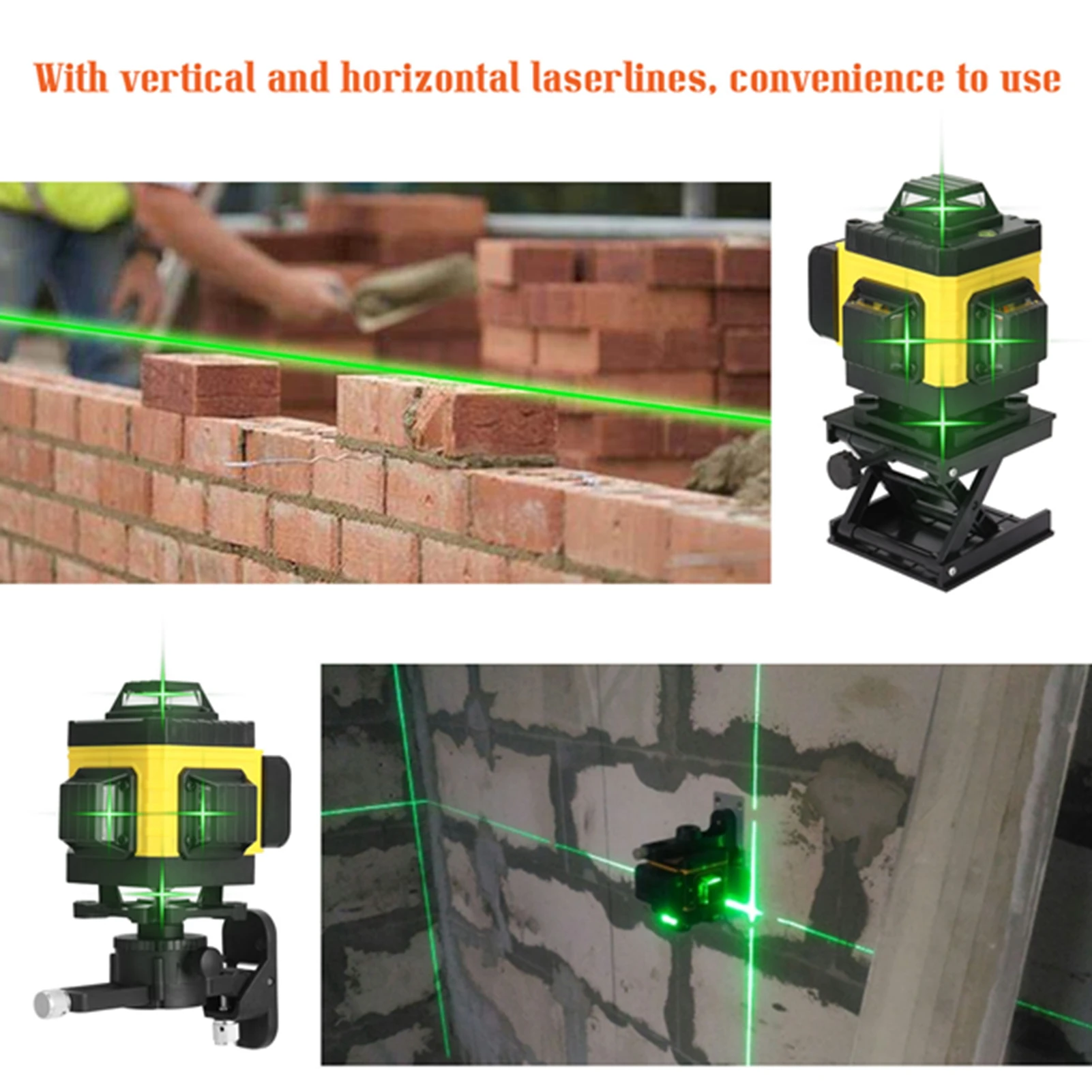 3° Self Leveling Level Multifunctional 16 Lines Level Tool Vertical Horizontal Lines with 3° Self Leveling Function Level Tool