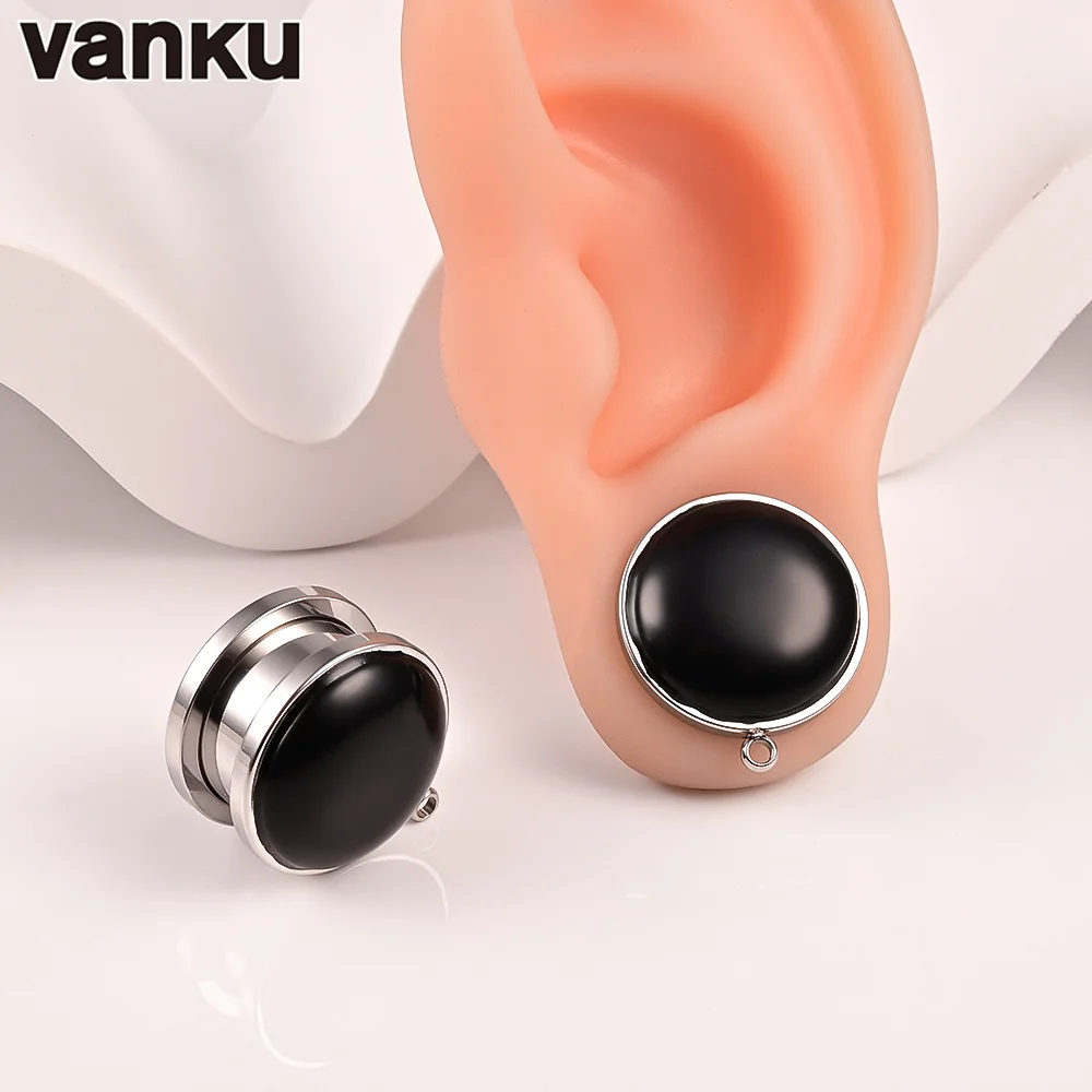 Vanku 2db Rozsdamentes Acél DIY Lóg Kontra flared Fül plugs Nyilalló csavart Alagút Hoz Alapanyag ékszer fülbevaló expander