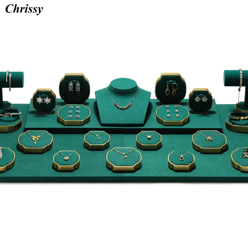 

Роскошная вертикальная столешница для демонстрации ювелирных изделий, многоуровневая бархатная подставка для колец, ожерелий, сережек, органайзер для витрины магазина