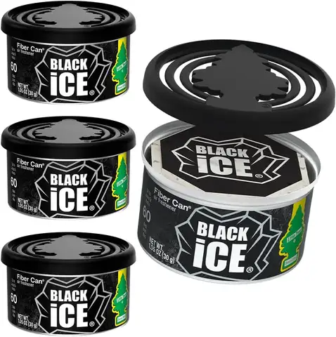 Car Air Freshener | Black Ice Scent, 4-Pack Recycled Fiber for Car or Home