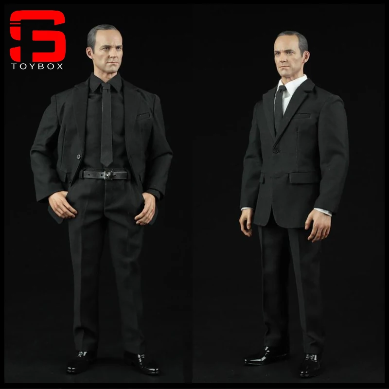 

IN STOCK AFS A004 1/6 Scale Action Figure Male Black Clothes Suit Suits Men's clothing Shirt Set Black For 12 Inch Man Body