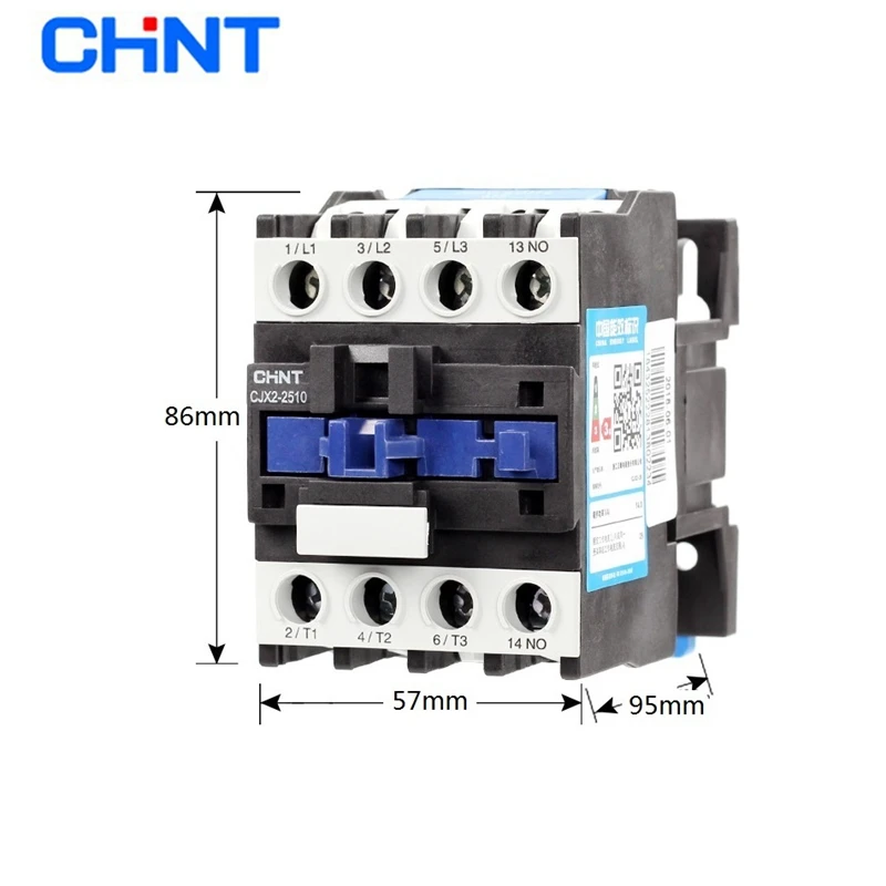 CHINT CJX2-2510 1NO CJX2-2501 1NC DIN Rail Mount Electric Power AC Contactor 25A Coil Voltage 380V 220V 110V 36V 24V LC1-D