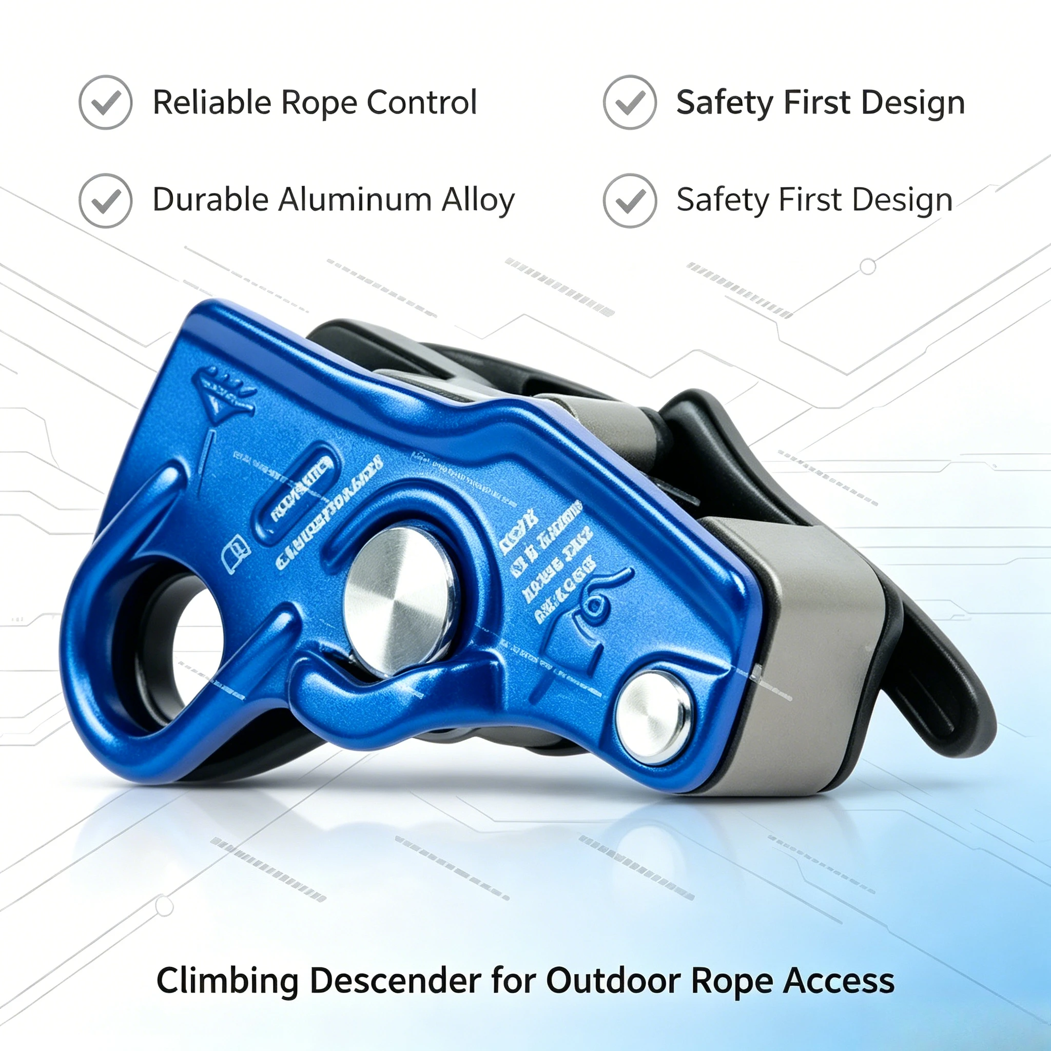 Self-locking Rock Climbing Descender, Multifunctional Manual Top Rope Positioning Drop Safety Protector Equipment