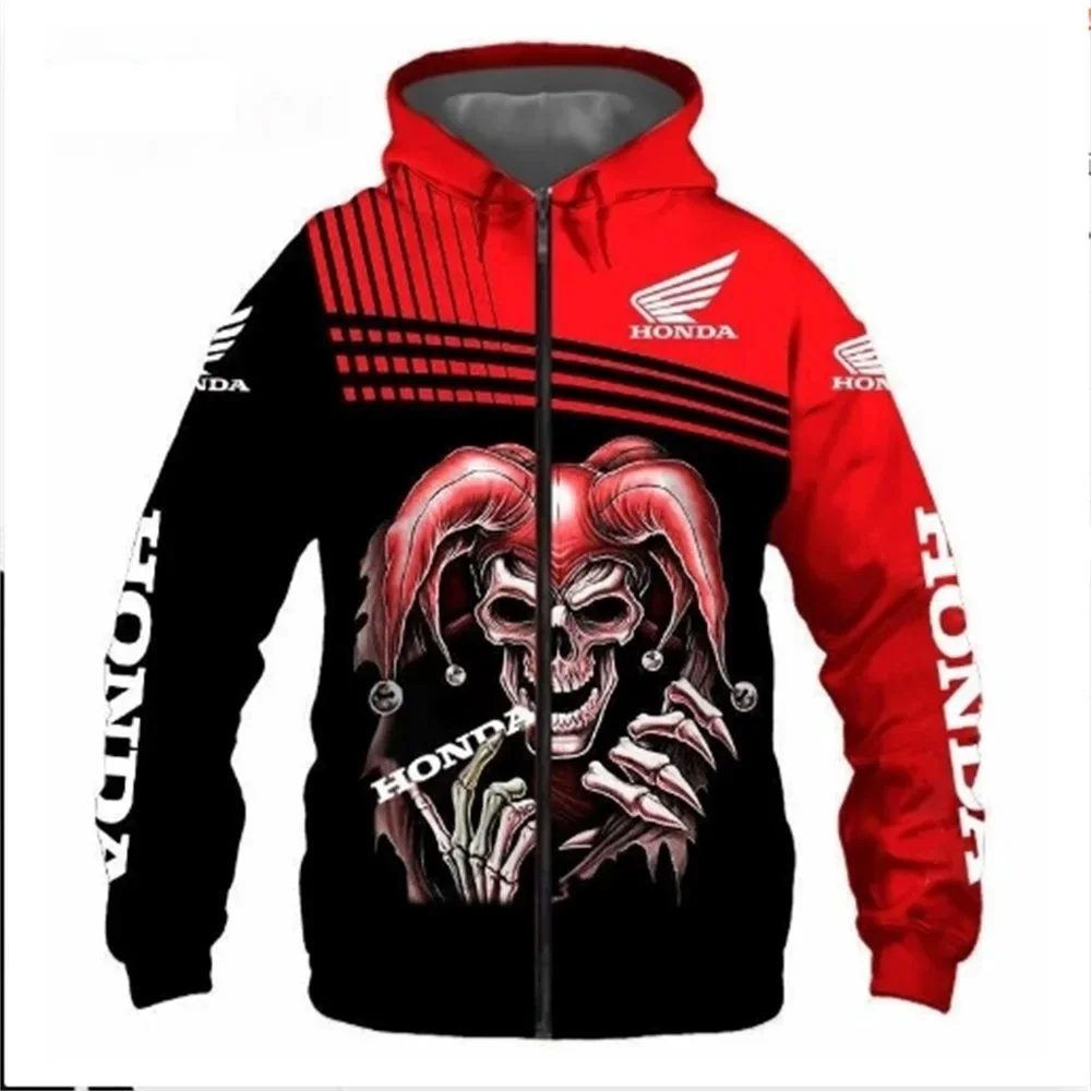 

Spring Fashion Honda Motorcycle Hoodie, Men's Cardigan Jacket, Thin Full Zipper, 3D-Printed Men's Honda Logo Clothing
