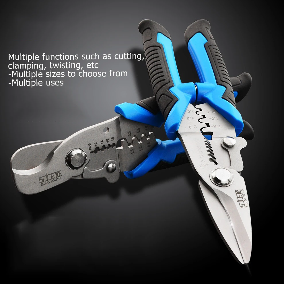 

7-Inch 8-Inch Multi Functional Electrician Wire Cutting Pliers Wire Stripping Pliers Wire Pressing Pliers Electrician Scissors