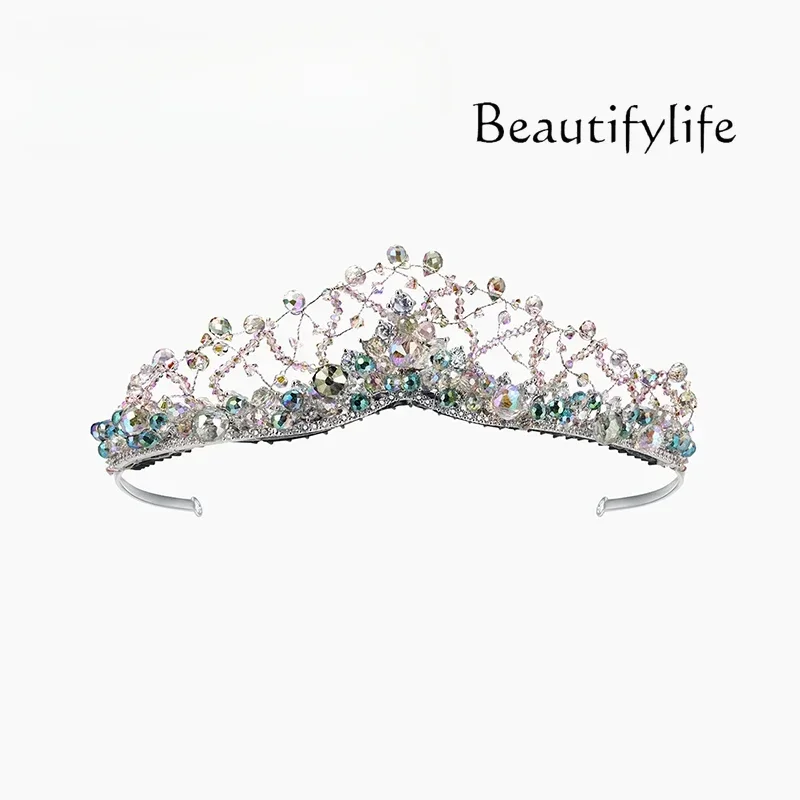 Light Luxury Symphony Craft Crystal Crown Bridal Banquet Exquisite Headband Headband Hair Accessories