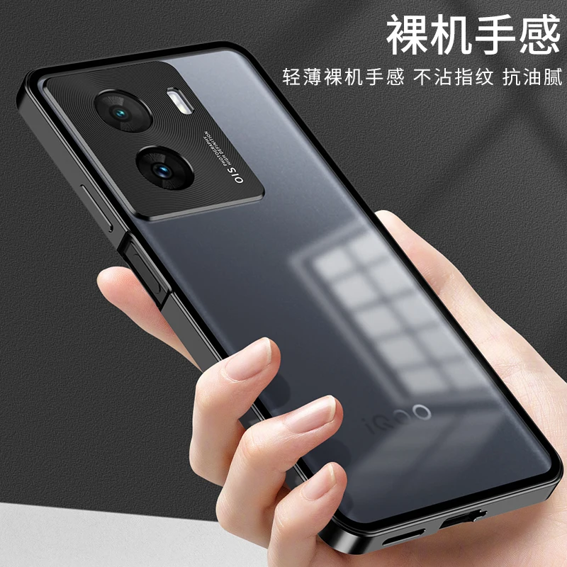 Aluminium Alloy Metal Frame Bumper for VIVO IQOO Z7X Z7 Case Matte Acrylic Back Cover Camera Lens Protector Case Funda IQOO Z7